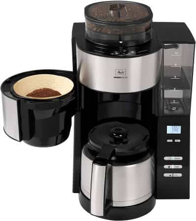 Exquisit Kaffeemaschine schwarz Thermoskanne Edelstahl Filtermaschine Tropfstopp 